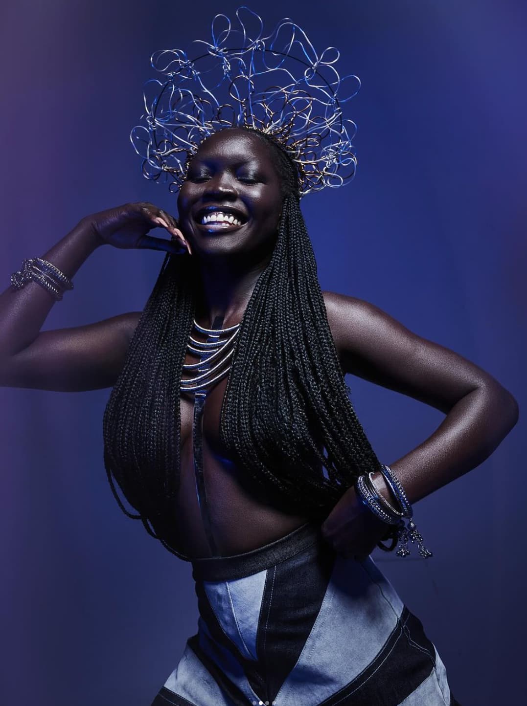 American Model Nyakim Gatwech has garnered international acclaim — and Instagram fame — for her stunning dark complexion, one that earned her the nickname the “Queen Of Dark.”